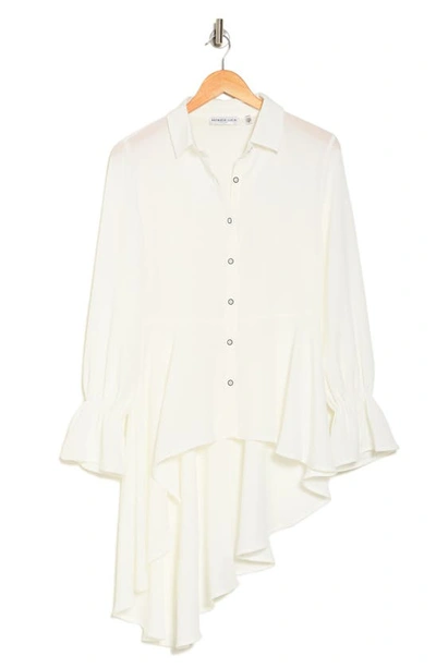 Shop Patrizia Luca Hilo Asymmetric Button-up Shirt In Off White