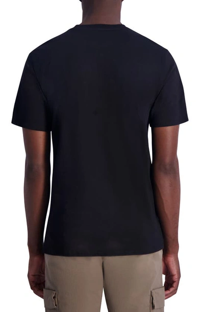 Shop Karl Lagerfeld Paris Latitude Longitude Cotton Graphic T-shirt In Black