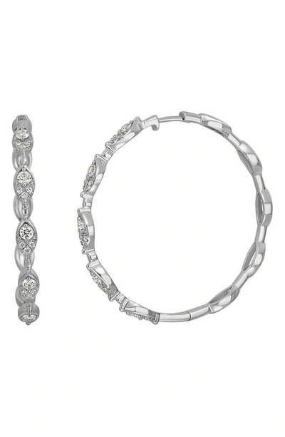 Shop Bony Levy Mika Diamond Hoop Earrings In 18k White Gold