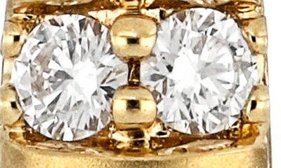 Shop Bony Levy Audrey 18k Gold Double Diamond J Hoop Earrings In 18k Yellow Gold