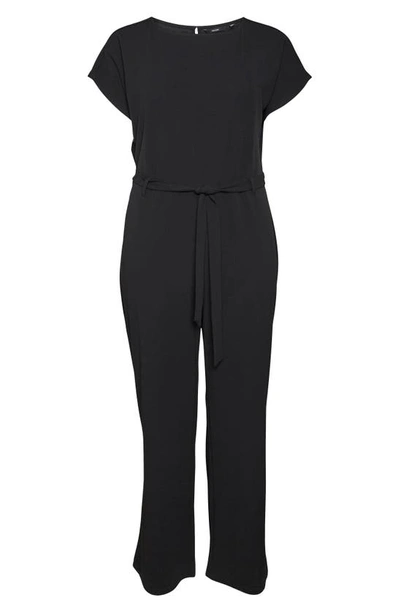 Shop Vero Moda Fati Bat Sleeve Jersey Jumpsuit In Black