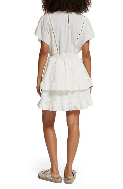 Scotch & Soda Broderie Anglaise Cotton Dress In Soft Ice