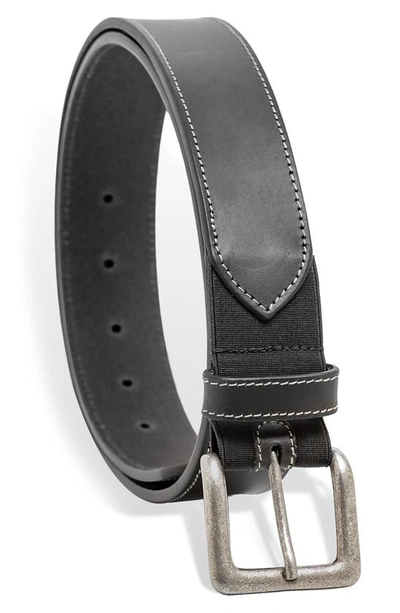 Shop Joe's Stretch Leather Belt In Black