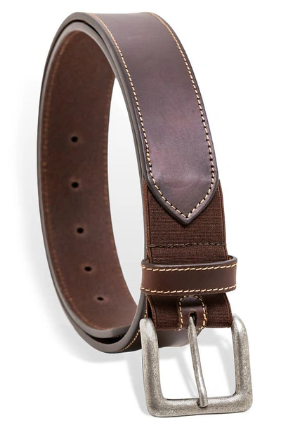 Shop Joe's Stretch Leather Belt In Brown