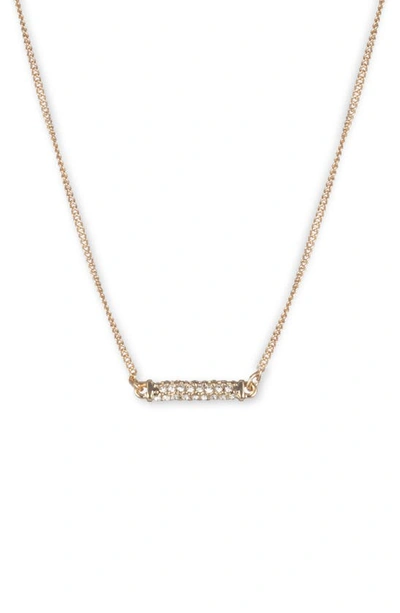 Shop Dkny Crystal Pavé Bar Pendant Necklace In Gold/ Crystal