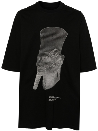Shop Rick Owens Black Ron Jumbo Ss Cotton T-shirt