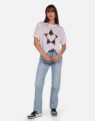 Lauren Moshi Linnea Love Star In White Burnout