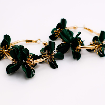 Shop Le Réussi Floral Luxe Hoops In Gold