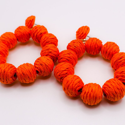 Shop Le Réussi Tropical Sunset Hoop Earrings In Orange