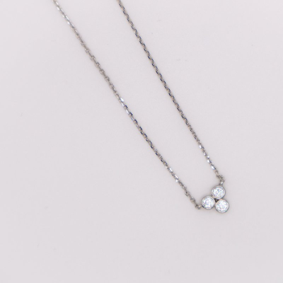 Shop Le Réussi Trinity Diamond Sparkle Necklace In Grey