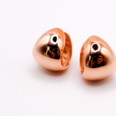 Shop Le Réussi Italian Rose Gold Peanut-shaped Earrings