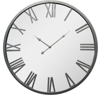 Shop Hill Interiors Mayer Mirrored Wall Clock In Grey