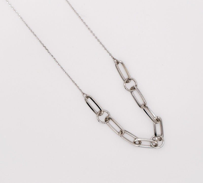 Shop Le Réussi Silver Serenity Chain Necklace In Grey