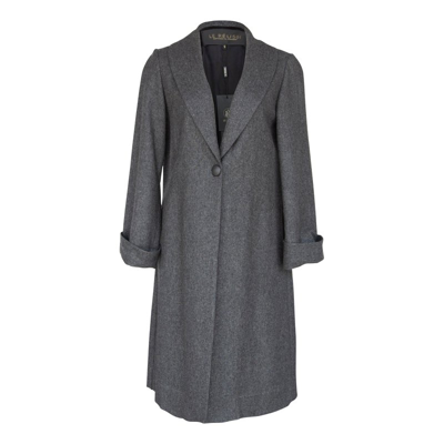 Shop Le Réussi Worsted Flannel Long Trench Coat In Grey