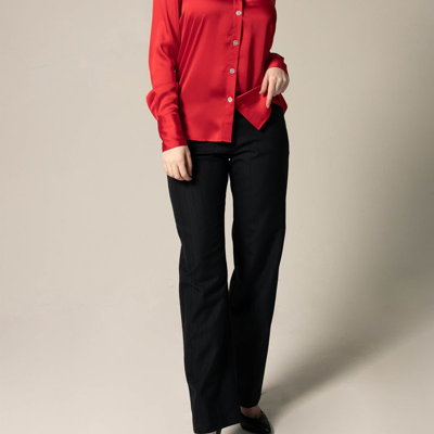 Shop Le Réussi Luxe Silk Blouse In Red
