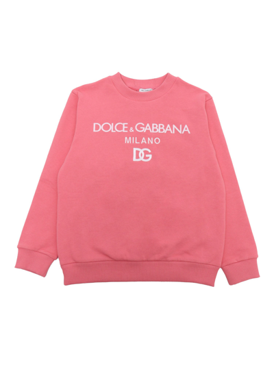 Shop Dolce & Gabbana Junior D&g Pink Sweatshirt In Fuchsia