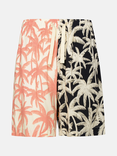 Shop Palm Angels Multicolor Viscose Bermuda Shorts