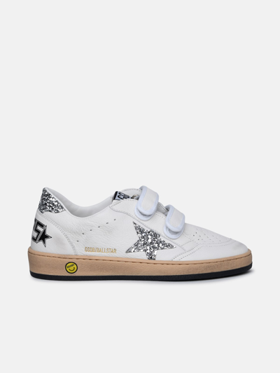Shop Golden Goose 'ball-star Young' White Leather Sneakers