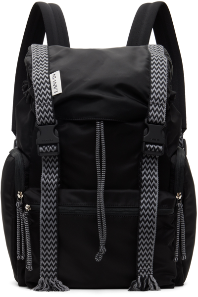 Shop Lanvin Black Curb Backpack In 10 Black