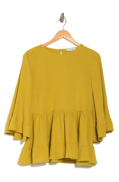 Shop Patrizia Luca Bell Sleeve Blouse In Yellow