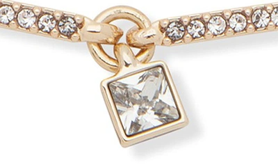 Shop Dkny Crystal Geometric Charm Slider Bracelet In Gld/ Cry