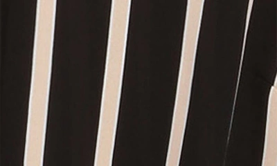 Shop Adrianna Papell Sleeveless Tie Button-up Blouse In Black Taupe Natasha Stripe