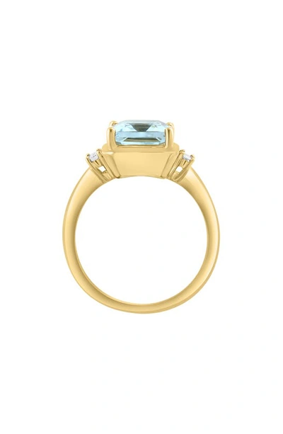 Shop Effy 14k Gold Diamond & Aquamarine Ring, 0.11ct In Blue