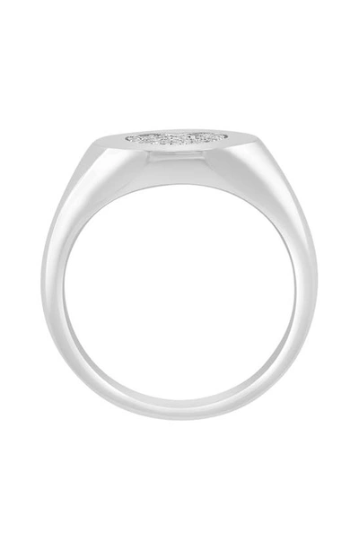 Shop Effy Sterling Silver Diamond Heart Signet Ring, 0.09ct