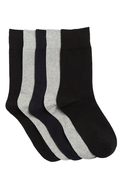 Shop Slate & Stone 5-pack Assorted Crew Socks In Black/ Grey Assorted