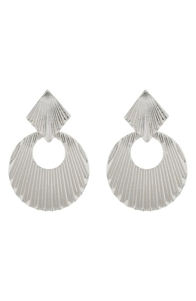 Shop Melrose And Market Texture Drop Earrings In Rhodium