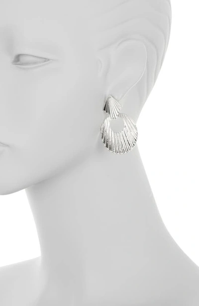 Shop Melrose And Market Texture Drop Earrings In Rhodium