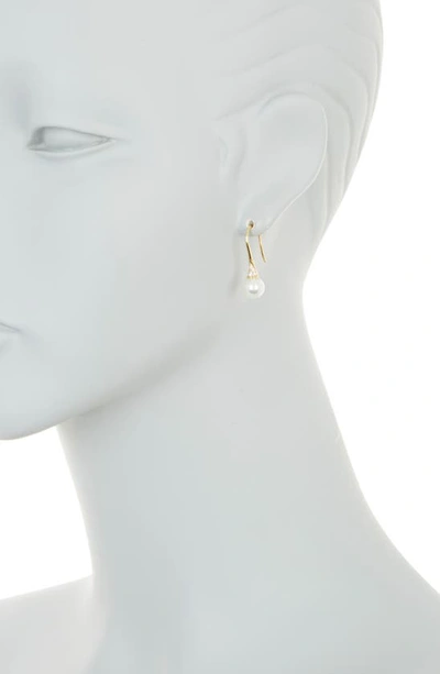 Shop Nordstrom Rack Cz & Imitation Pearl Earrings In Clear- White- Gold
