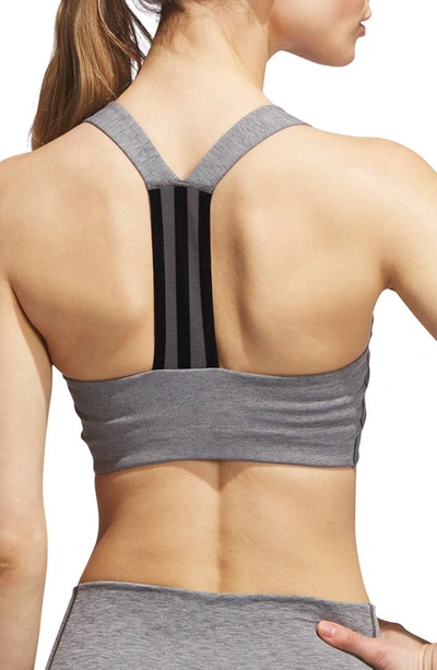 Shop Adidas Originals Power Impact Sports Bra In Dark Grey Heather/black