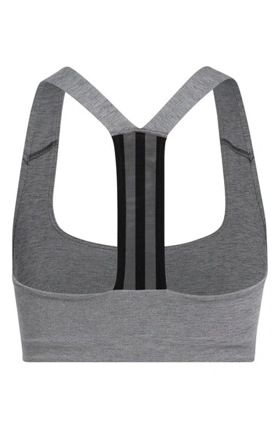 Shop Adidas Originals Power Impact Sports Bra In Dark Grey Heather/black