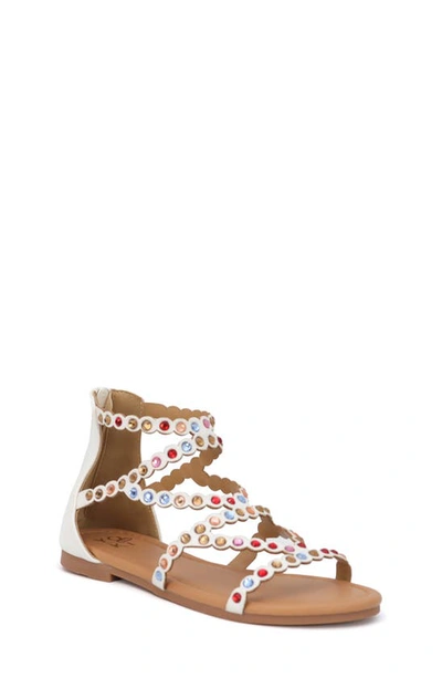 Shop Yoki Kids' Chantal Crystal Embellished Sandal In White