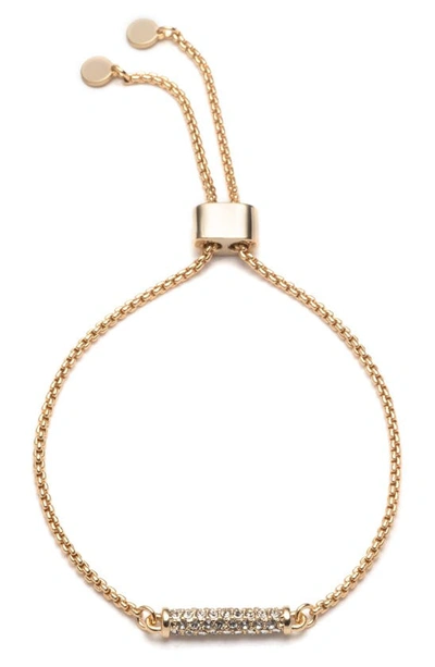 Shop Dkny Pavé Crystal Bar Slider Bracelet In Gold/ Crystal
