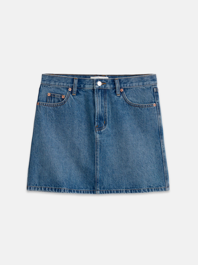 Shop Alex Mill Andie Mini Skirt In Denim In Copenhagen Medium Wash