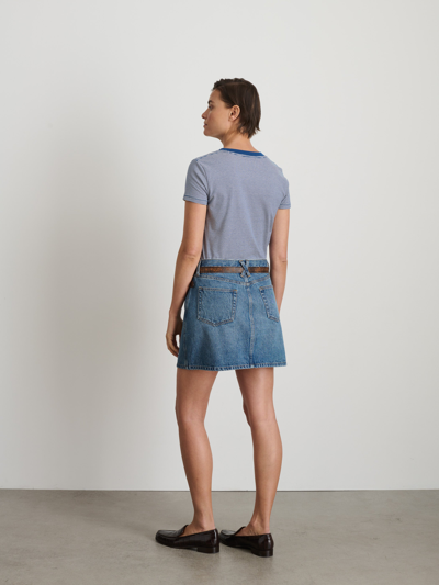 Shop Alex Mill Andie Mini Skirt In Denim In Copenhagen Medium Wash