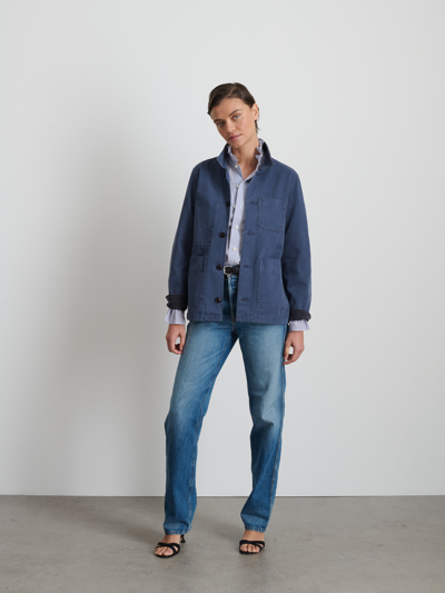Shop Alex Mill Britt Work Jacket In Herringbone In Slate Blue