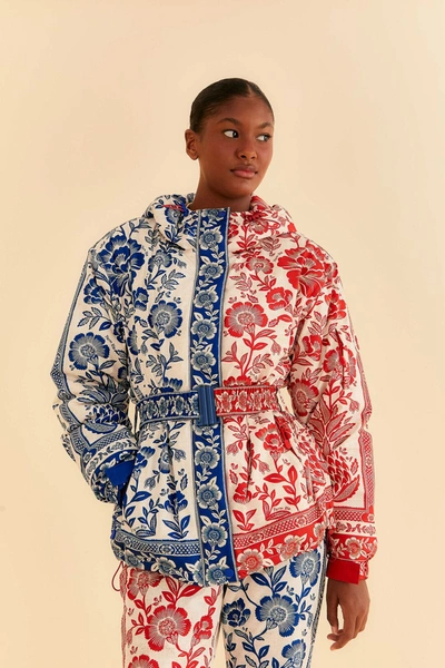 Farm Rio Mixed Pineapple Garden Ski Jacket In Pineapple Garden