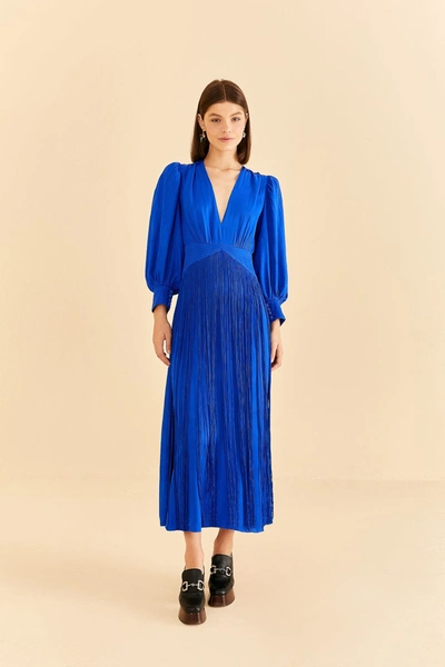 Shop Farm Rio Bright Blue Fringes Maxi Dress