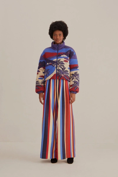 Shop Farm Rio Multicolor Winter Stripes Tailored Pants In Winter Stripes Multicolor