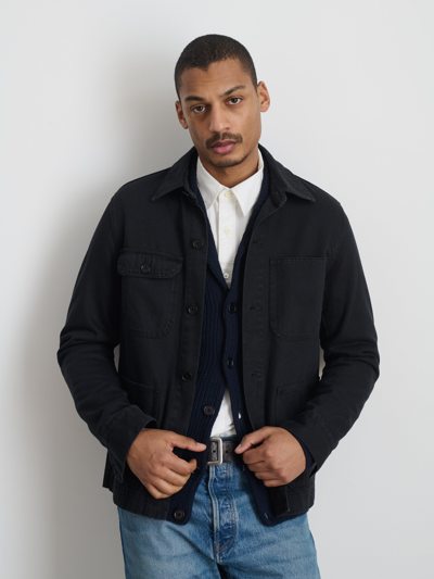Shop Alex Mill Garment Dyed Work Jacket In Recycled Denim In Washed Black
