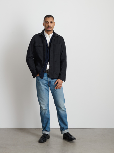 Shop Alex Mill Garment Dyed Work Jacket In Recycled Denim In Washed Black