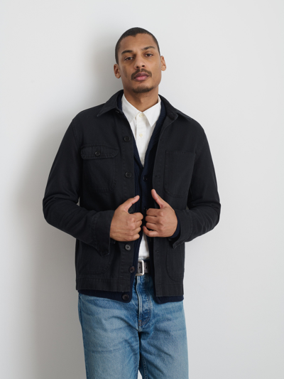 Shop Alex Mill Garment Dyed Work Jacket In Recycled Denim In Washed Black