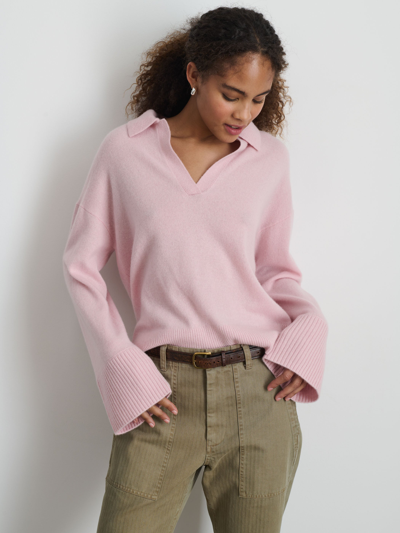 Shop Alex Mill Isa Pullover In Cashmere In Blush Pink