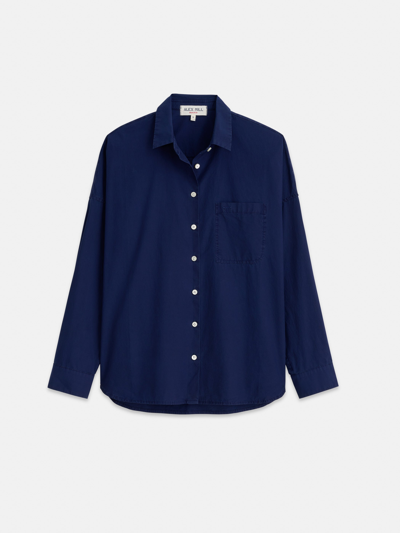 Shop Alex Mill Jo Shirt In Cotton Poplin In Bright Navy