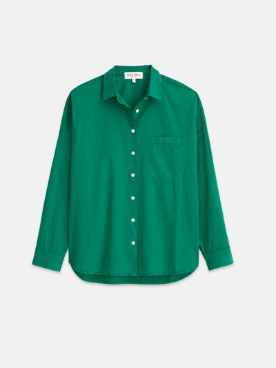 Shop Alex Mill Jo Shirt In Cotton Poplin In Spring Green