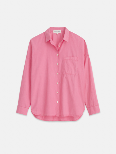 Shop Alex Mill Jo Shirt In Cotton Poplin In Peony