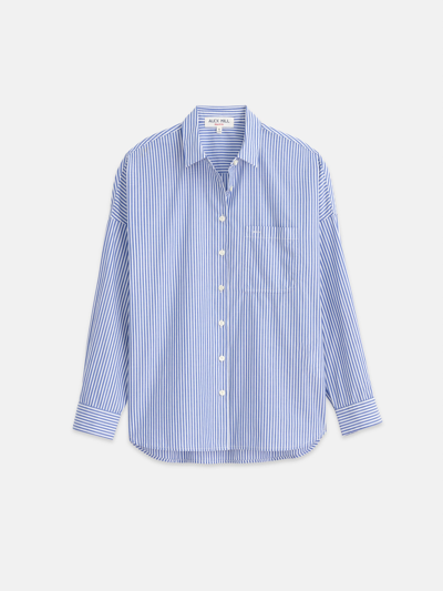 Shop Alex Mill Jo Striped Shirt In Cotton Poplin In Blue Stripe